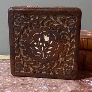 Hand Carved Folk Art Box